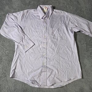 Pierre Balmain Mens 16.5 32/33 Dress Shirt Purple Pinpoint Oxford Egyptian Cottn